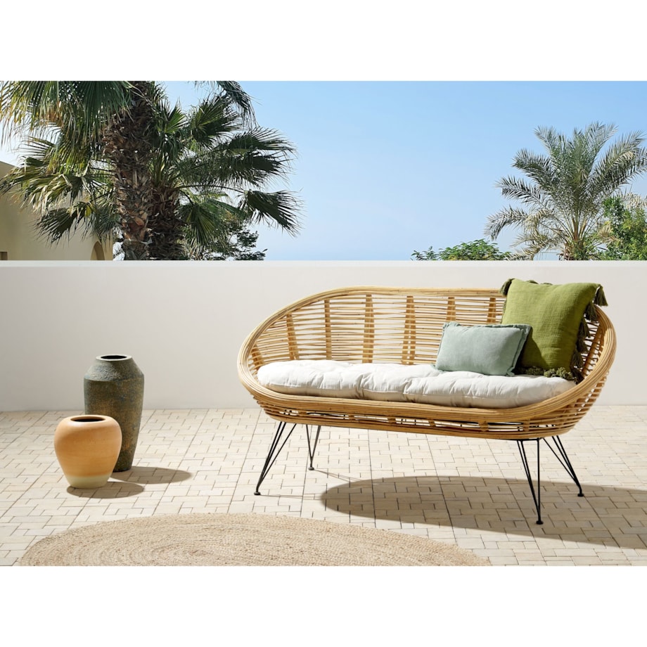 Sofa ogrodowa dla 2 osób MARATEA Rattan Naturalny
