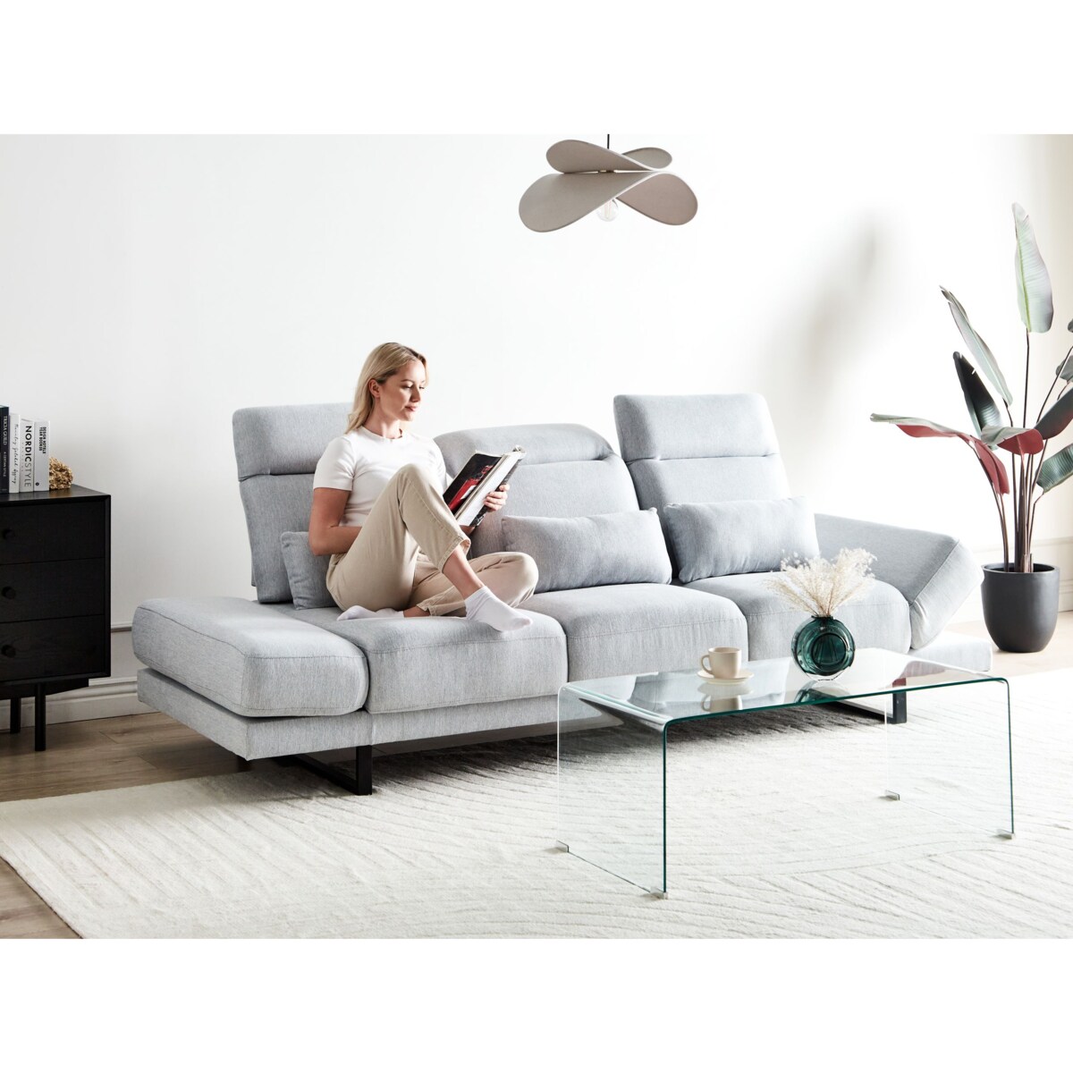 Sofa 3-osobowa jasnoszara IKAST