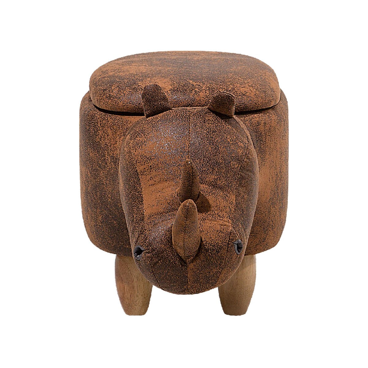 Pufa zwierzak ze schowkiem ekoskóra brązowa RHINO