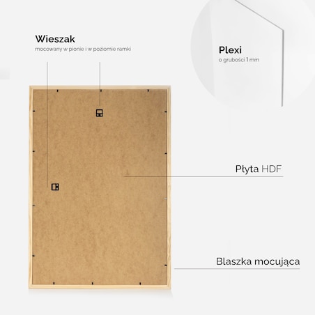 Ramka na zdjęcia 40x60 cm ramka z drewna surowego pion poziom ramka prostokątna RAW DIY