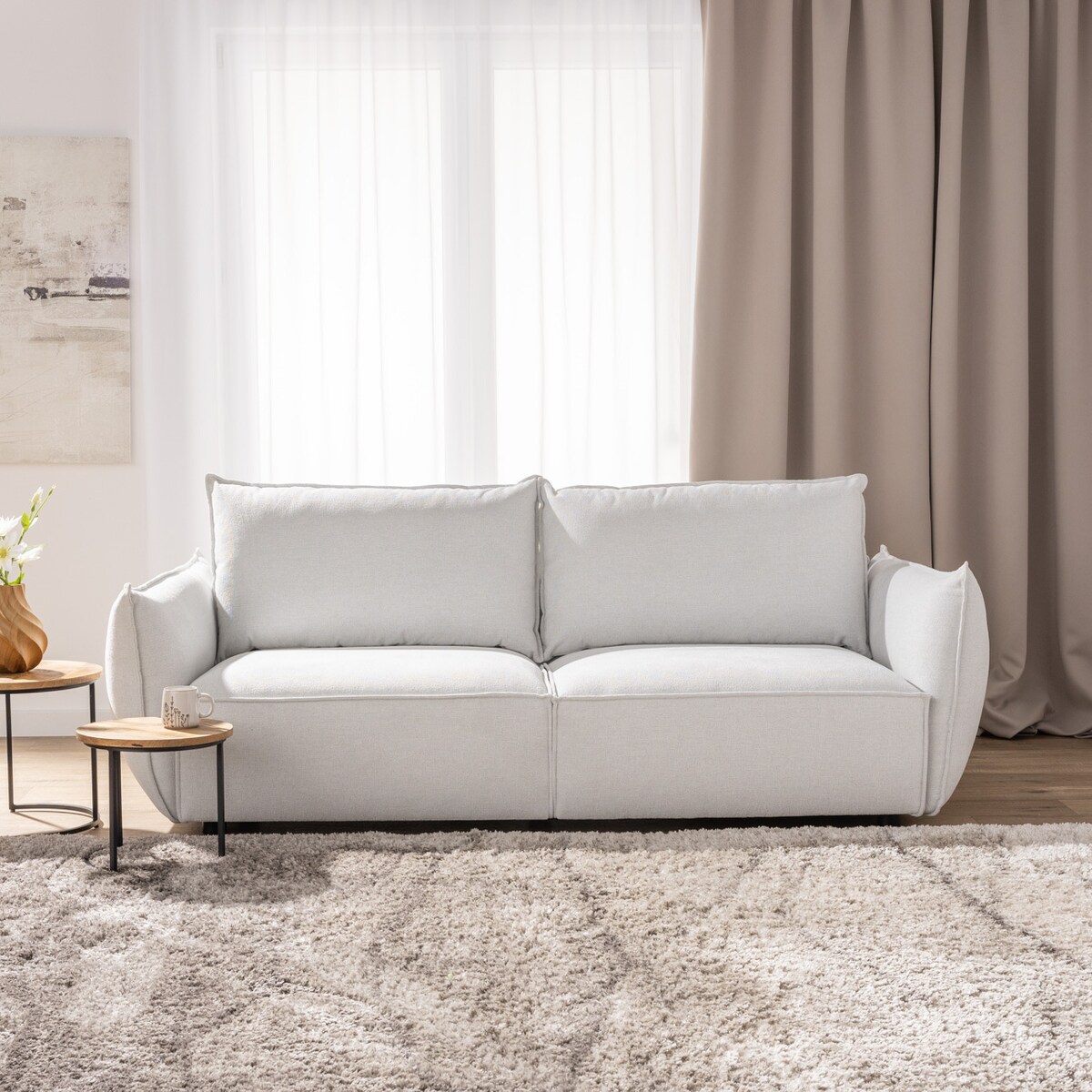 Sofa Assens beige, 220x88x81 cm