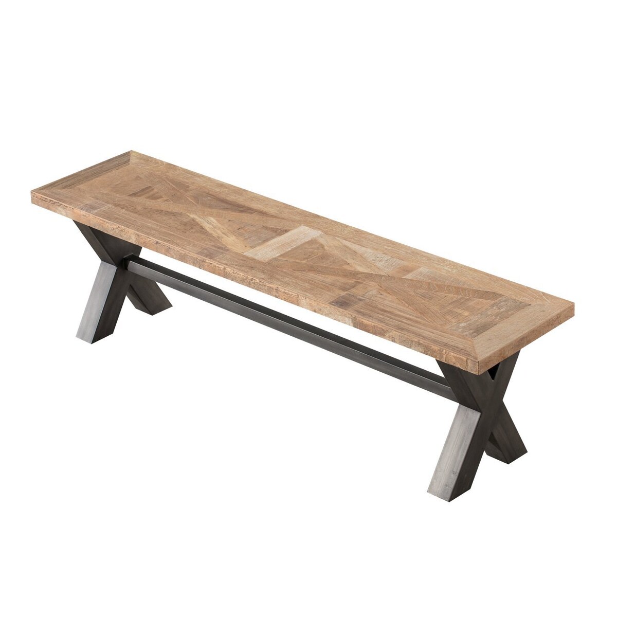 Ławka Moscal 160x40x46 black&natural, 160 x 40 x 46 cm