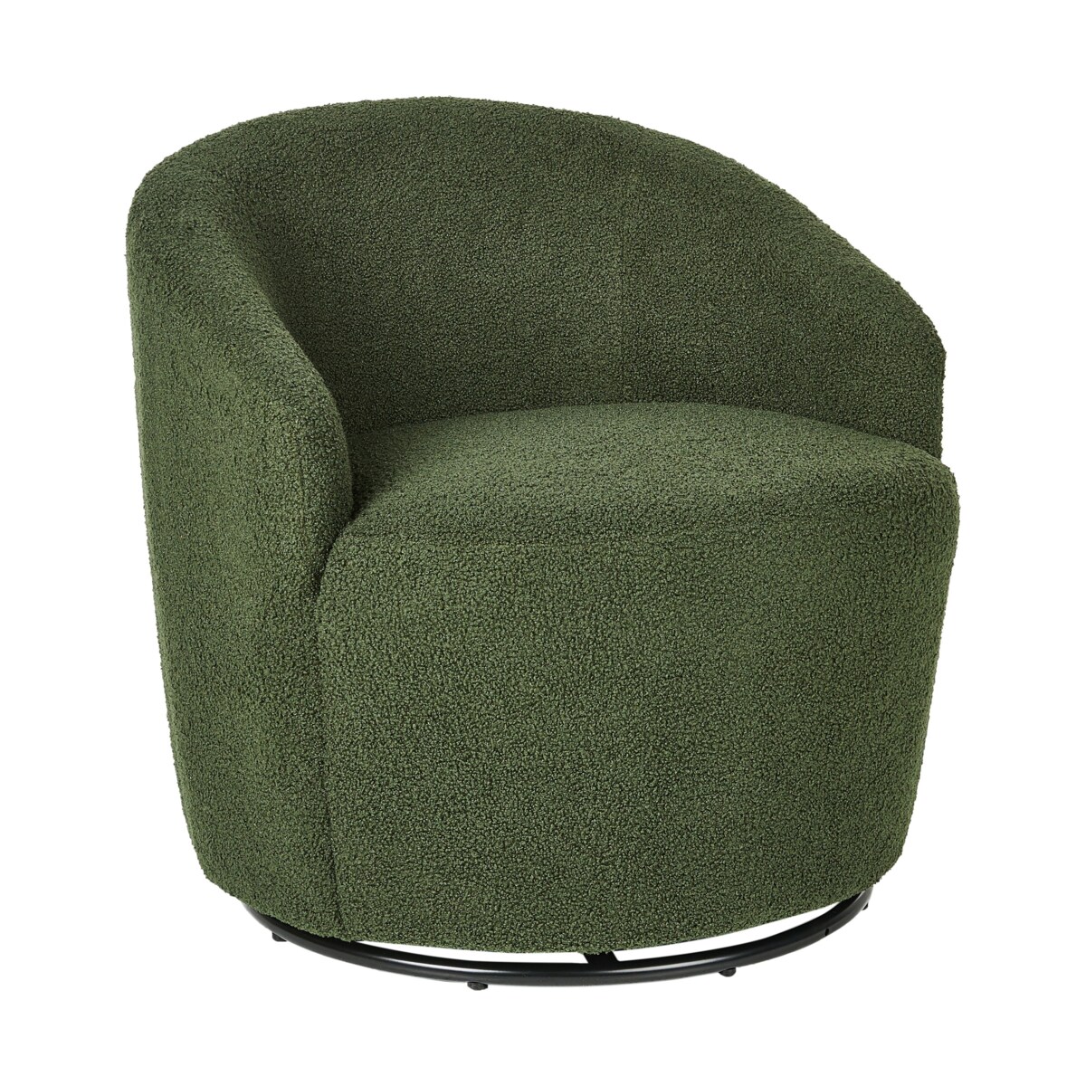 Fotel DAVIK Boucle Ciemnozielony