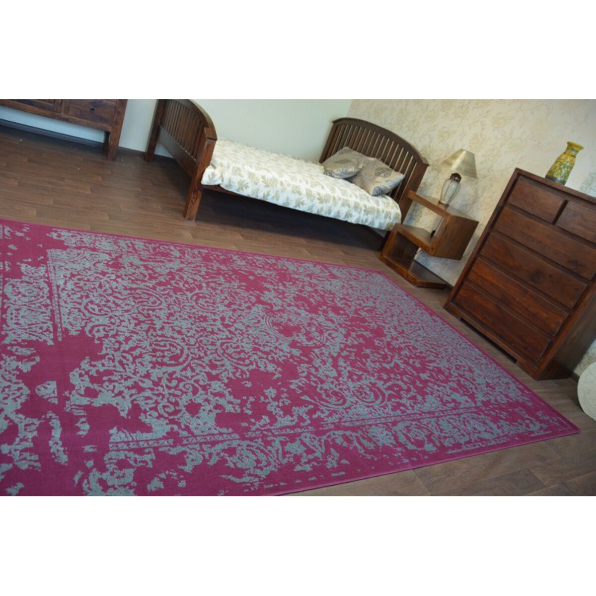 Dywan Vintage 22208/082 bordo / szary rozeta 200x290 cm