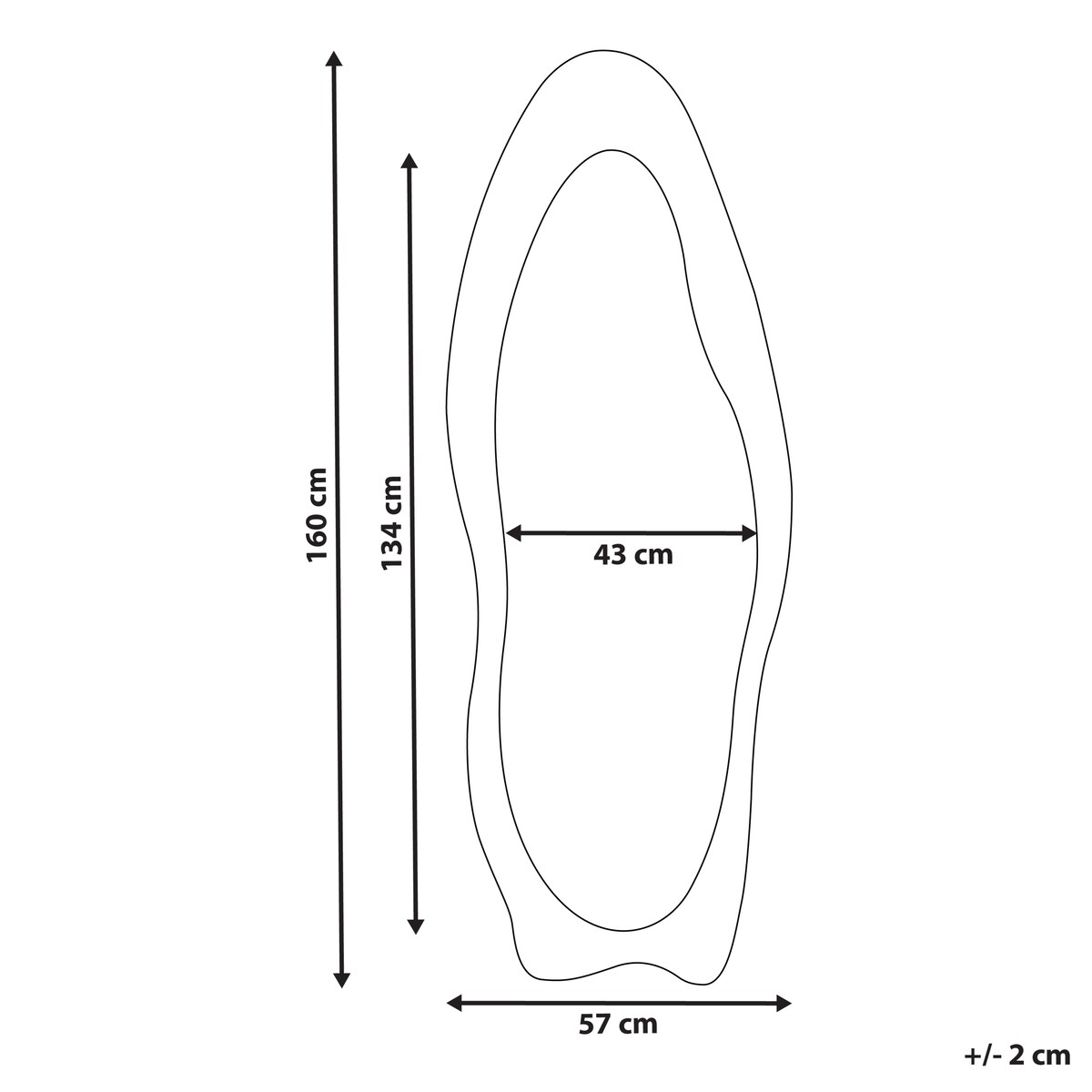 Lustro ścienne REIGNY 57 cm 160 cm Welur Oliwkowy
