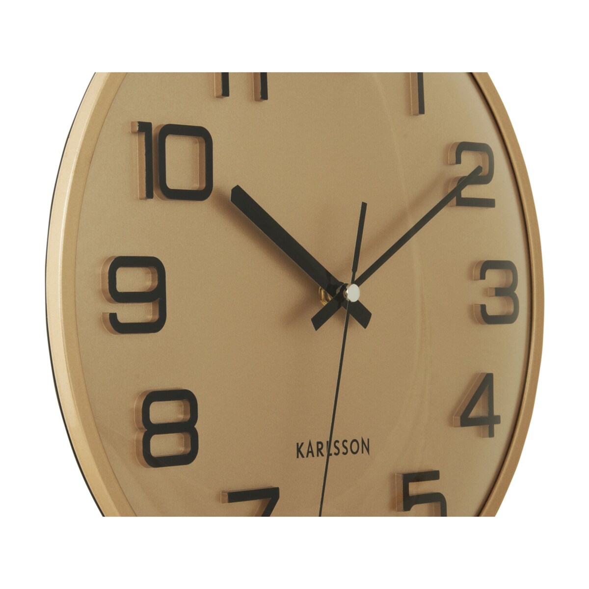 Zegar ścienny złoty 3D NUMBERS, Ø 30,5 cm