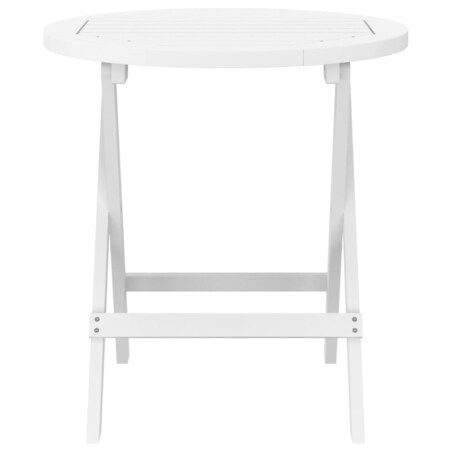 vidaXL Składany stolik ogrodowy, biały, Ø 46 cm, lite drewno akacjowe