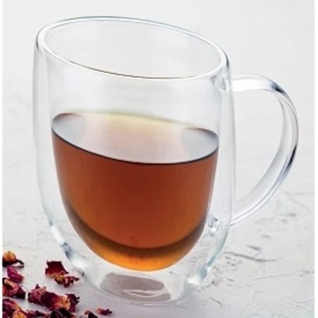 SZKLANKA kubek termiczna 2x 340 ml na kawę herbatę podwójna ścianka szkło