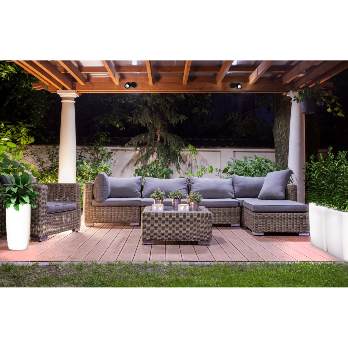 Słupek LAMPA zewnętrzna FLOWERPOT 9712 biała donica podświetlana outdoor IP65, Nowodvorski