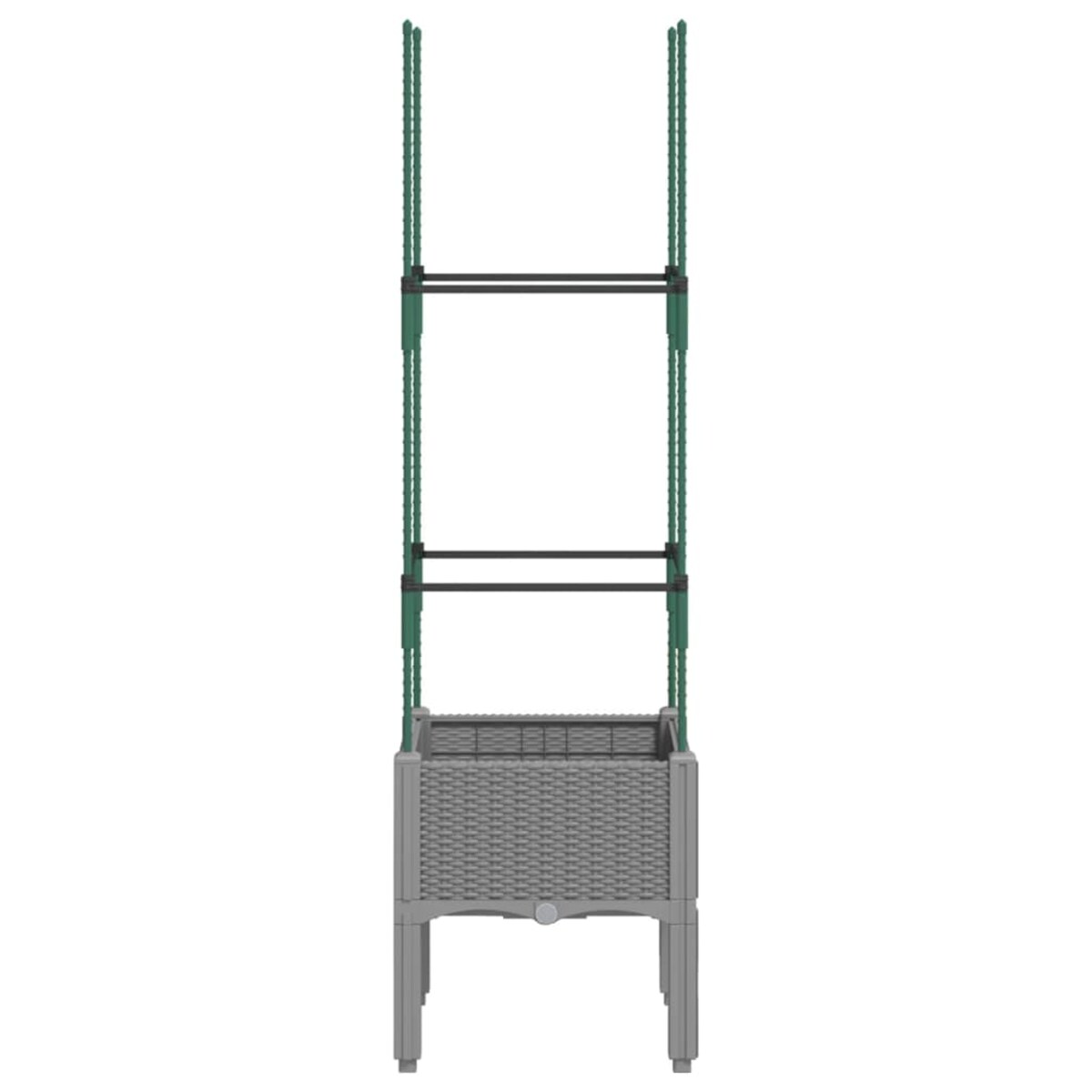 vidaXL Donica ogrodowa z kratką, jasnoszara, 40x40x142,5 cm, PP