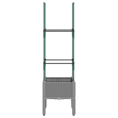 vidaXL Donica ogrodowa z kratką, jasnoszara, 40x40x142,5 cm, PP