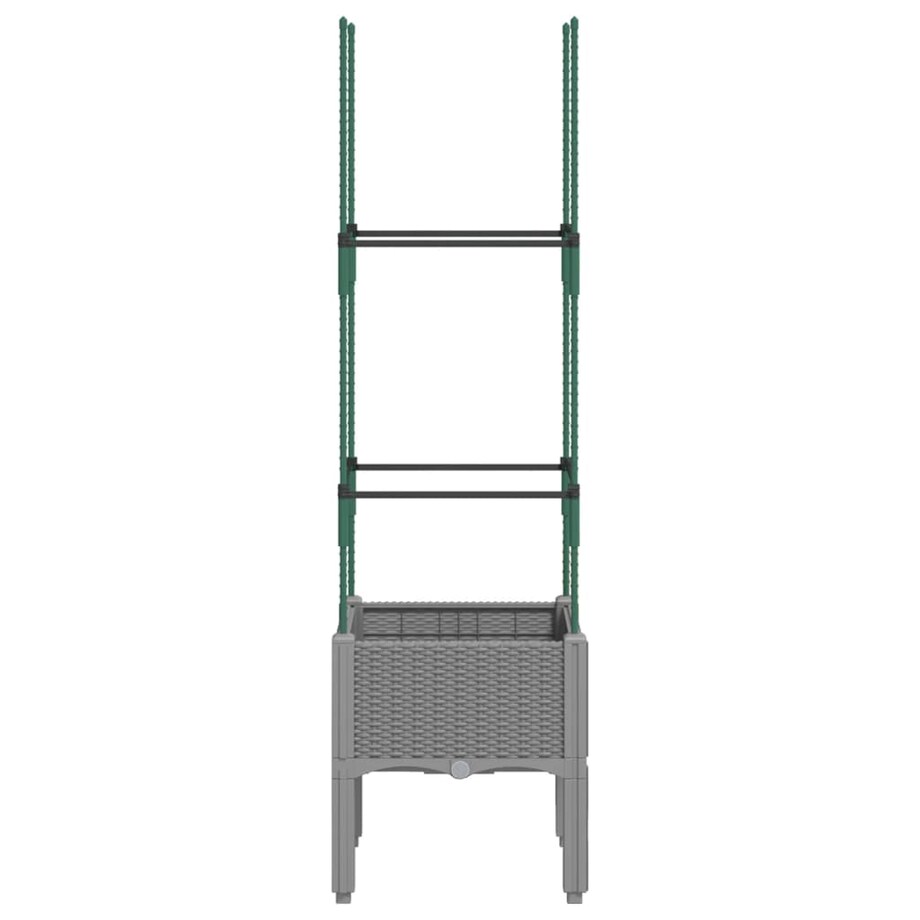 vidaXL Donica ogrodowa z kratką, jasnoszara, 40x40x142,5 cm, PP