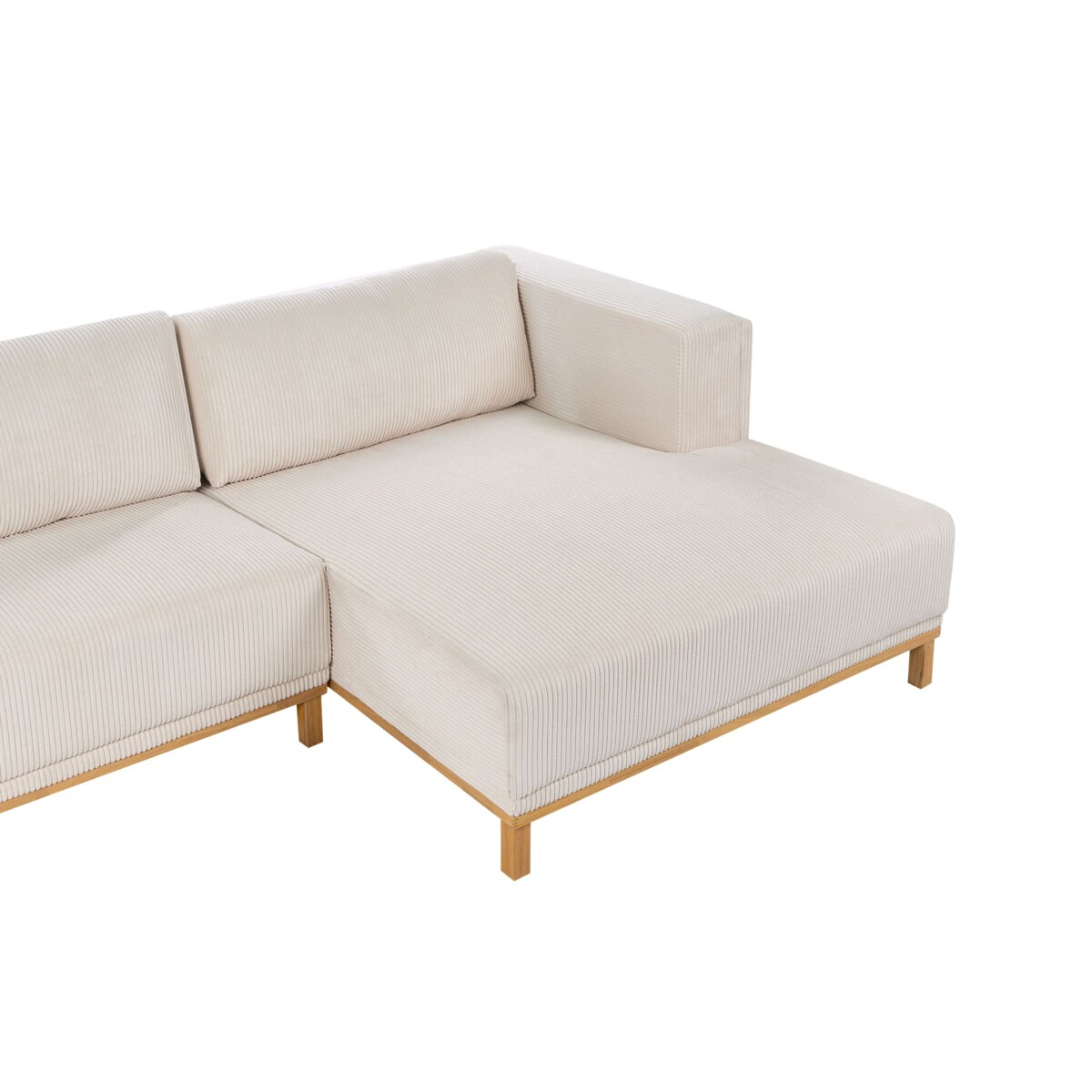 Narożnik dla 5 osób VENG Sztruks Jasnobeżowy Lewostronny