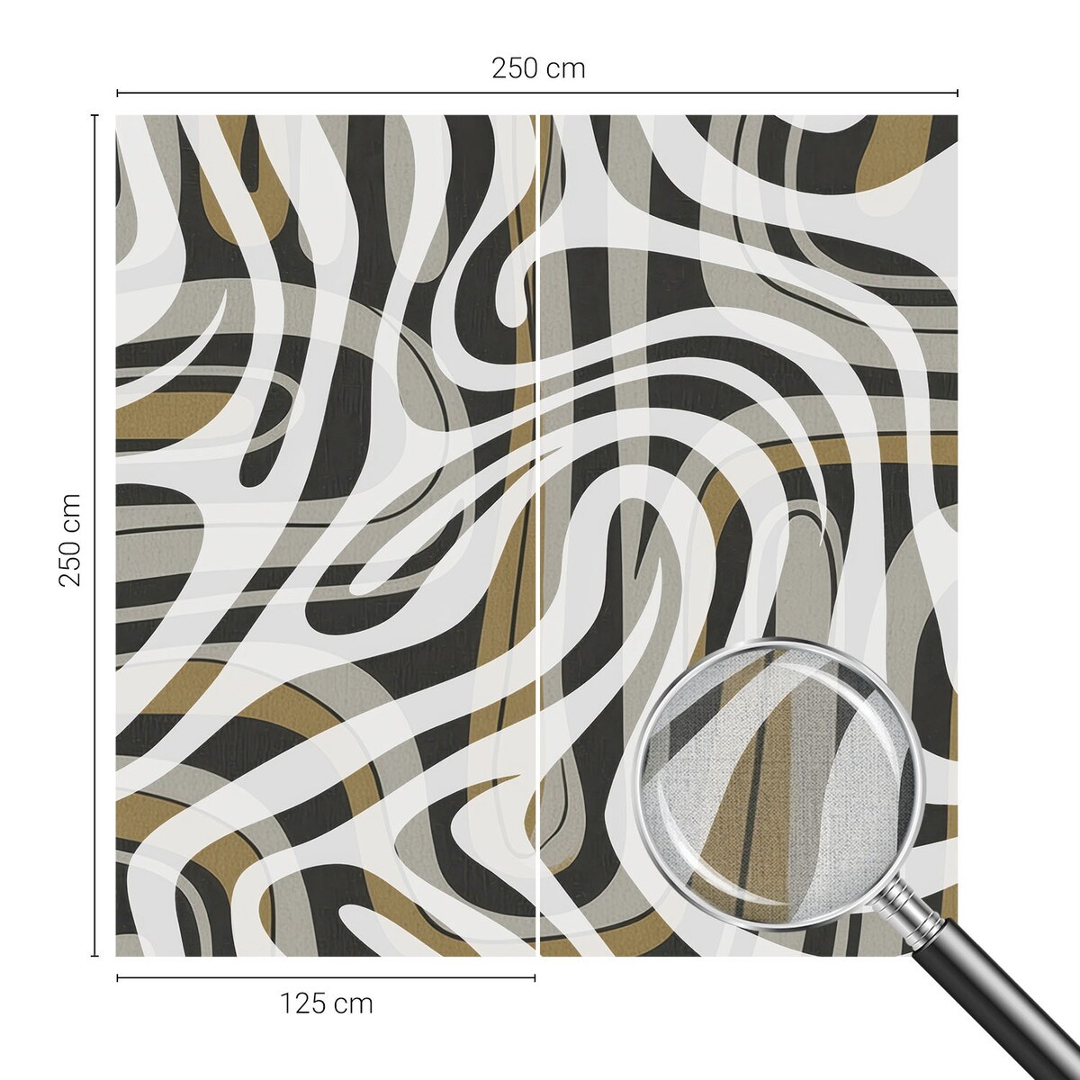 Fototapeta samoprzylepna 250x250 cm - Abstrakcyjne linie, tapeta ścienna biała