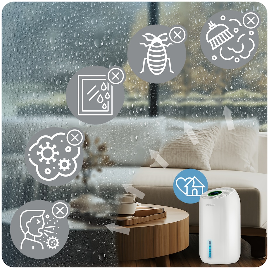 Osuszacz powietrza pochłaniacz wilgoci timer led Berdsen