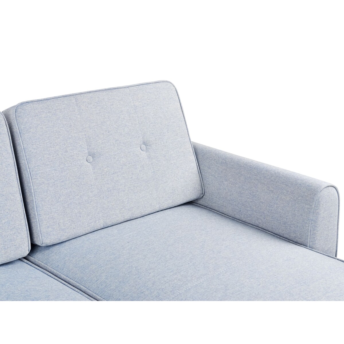 Narożnik rozkładany dla 3 osób SIMRIS Błękitny ze schowkiem Lewostronny