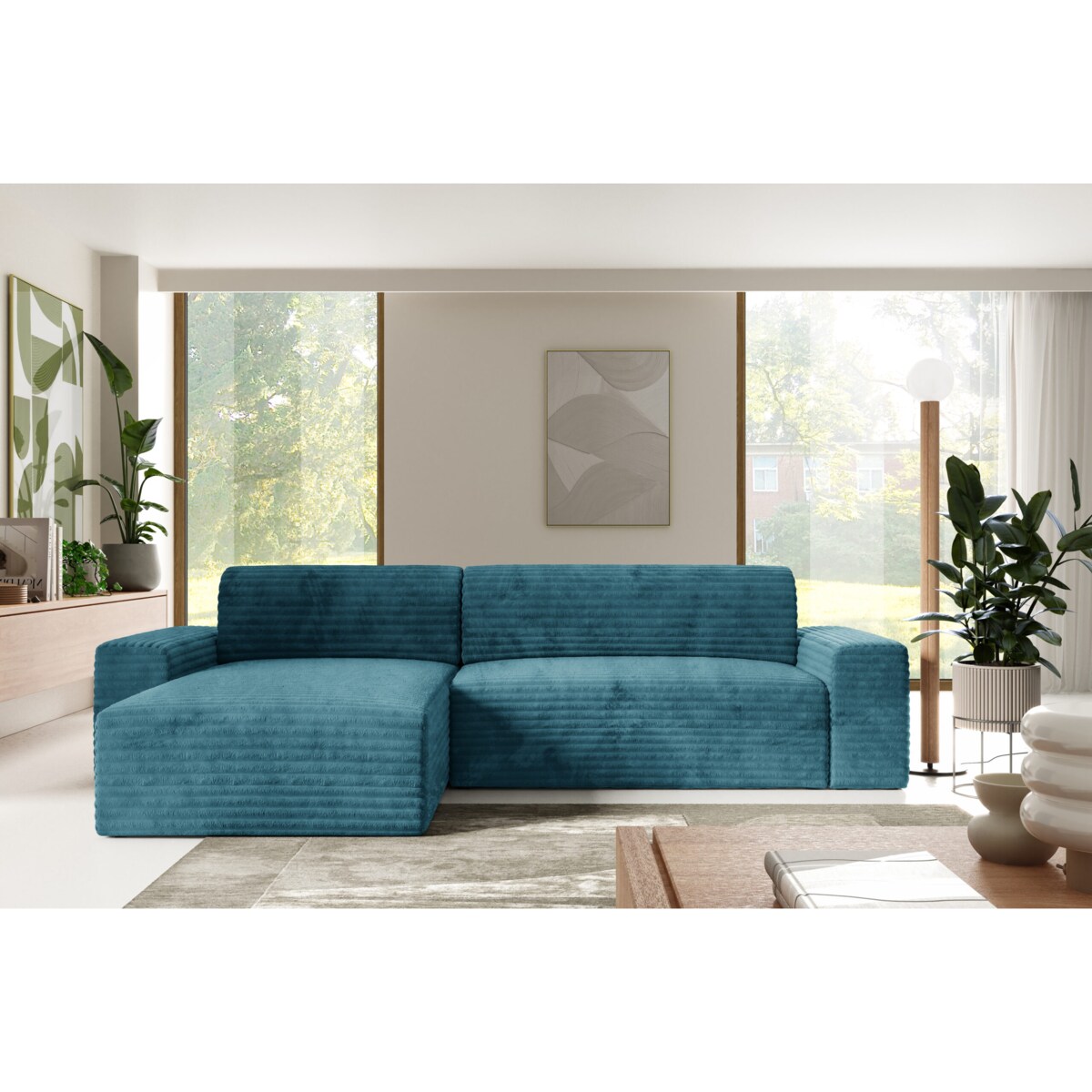 Narożnik COCO L z funkcją spania Kolor: TILIA 75