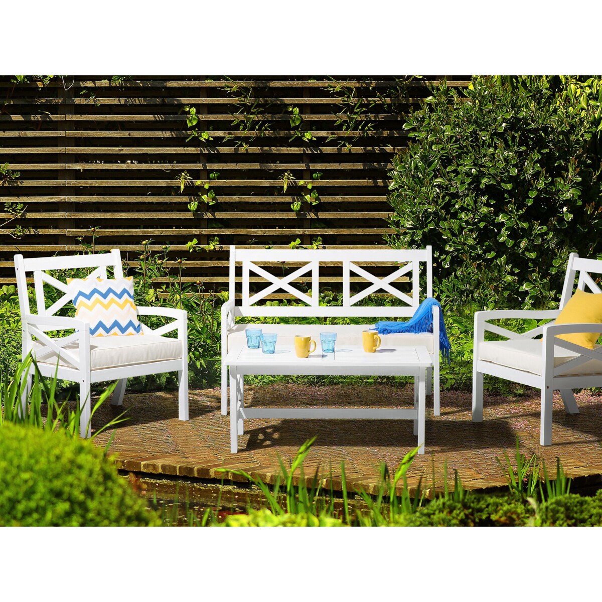 Stół ogrodowy 100 x 55 cm biały BALTIC