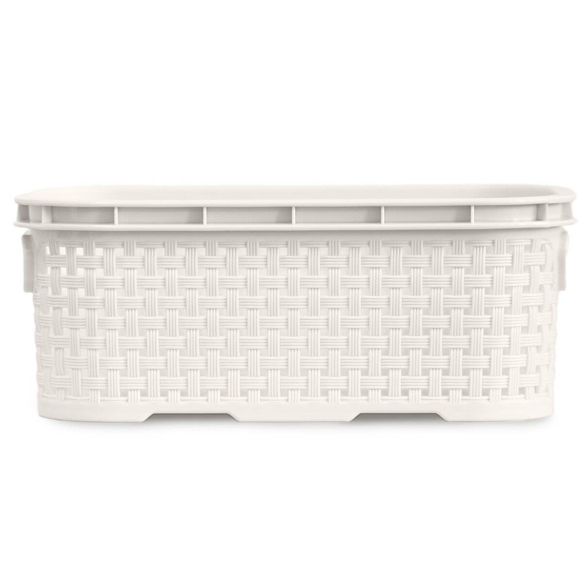 Koszyk Ratanowy Plastikowy 1 L Na Kosmetyki Do Łazienki Pudełko Pojemnik Rattanowy Biały