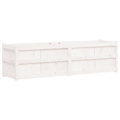 vidaXL Donica ogrodowa, biała, 180x50x50 cm, lite drewno sosnowe