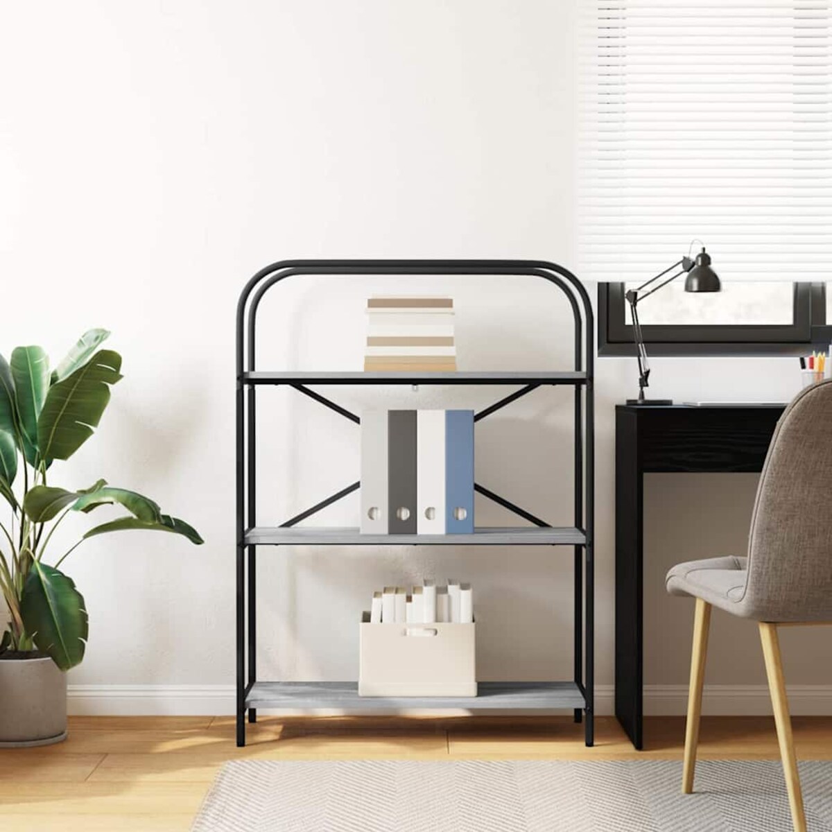 vidaXL Półka na książki Szary dąb sonoma 80 x 30 x 109 cm