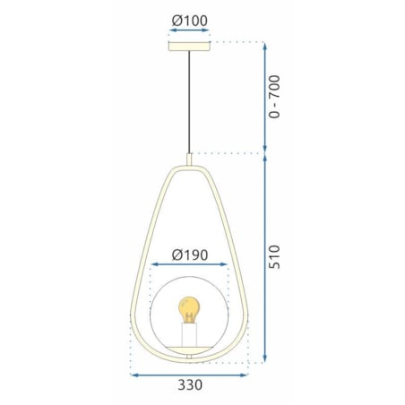 Lampa Sufitowa Wisząca Szklana Kula Biała Złota