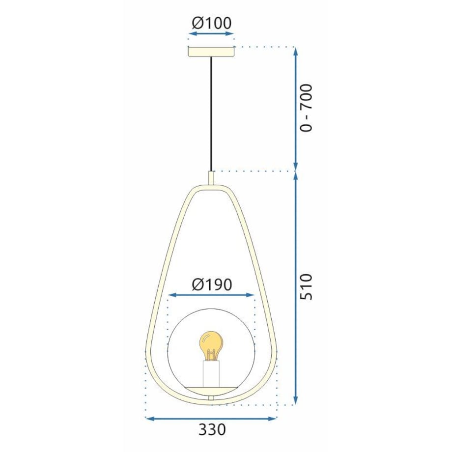 Lampa Sufitowa Wisząca Szklana Kula Biała Złota
