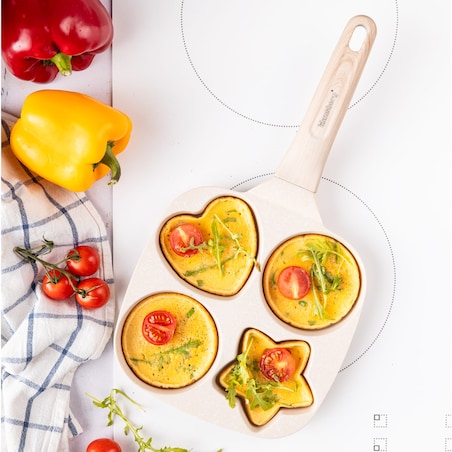 Patelnia marmurkowa 4 w 1 do naleśników jajek placków pancake 18cm BEŻOWA KLAUSBERG