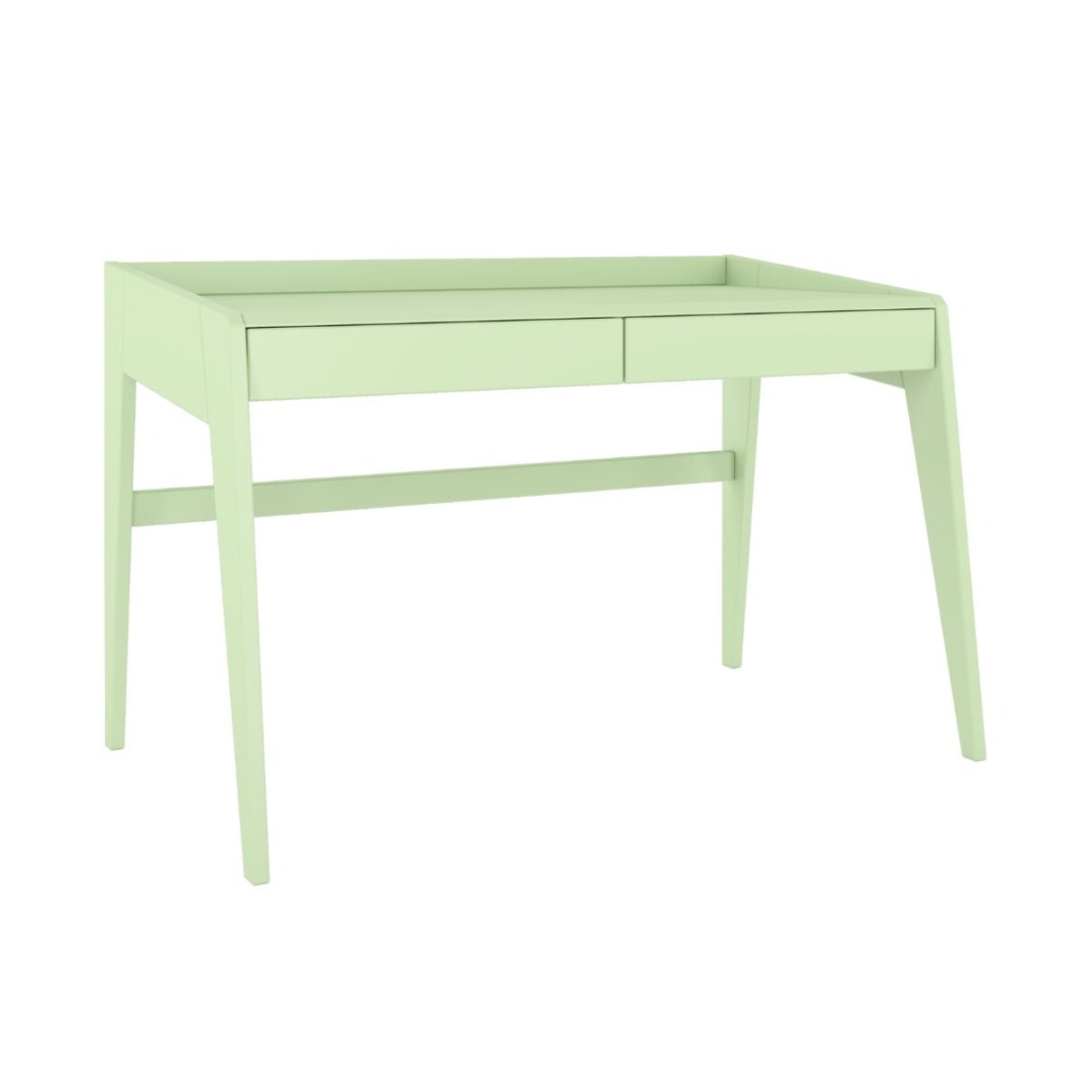 Drewniane bukowe biurko / toaletka z szufladami Visby LISA / kolor pudrowa zieleń