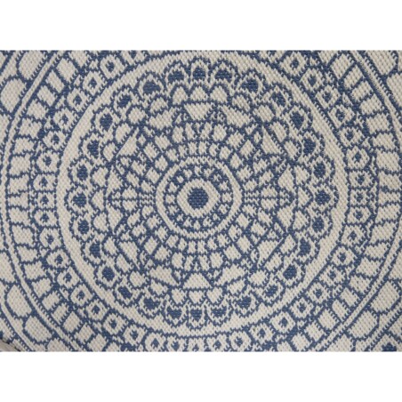 Dywan zewnętrzny dwustronny okrągły ⌀ 140 cm beżowo-niebieski YALAK