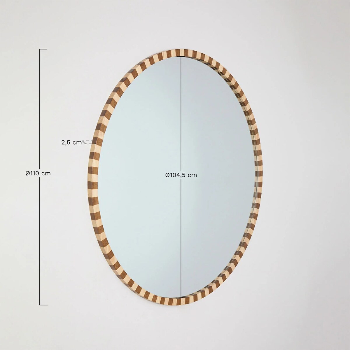 Okrągłe lustro z drewna dębowego Sapeira Ø110 cm