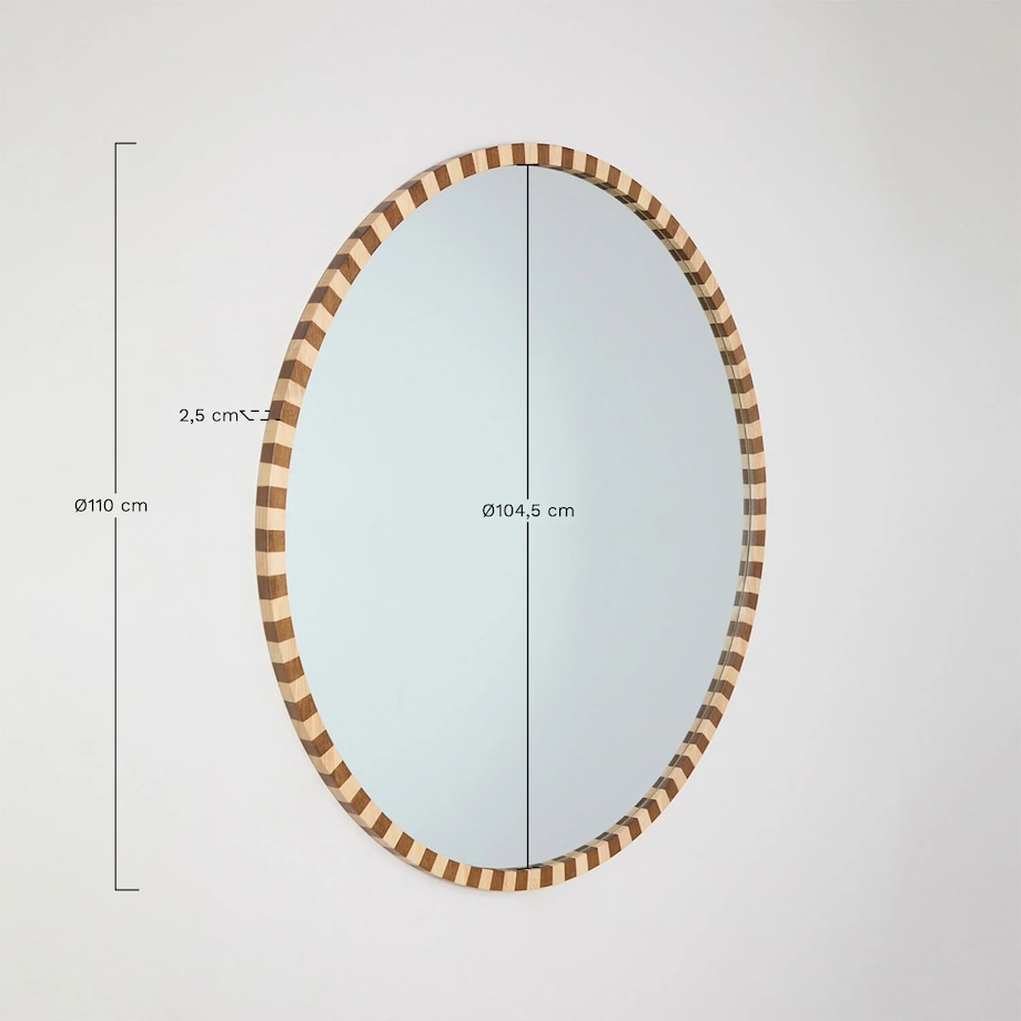 Okrągłe lustro z drewna dębowego Sapeira Ø110 cm