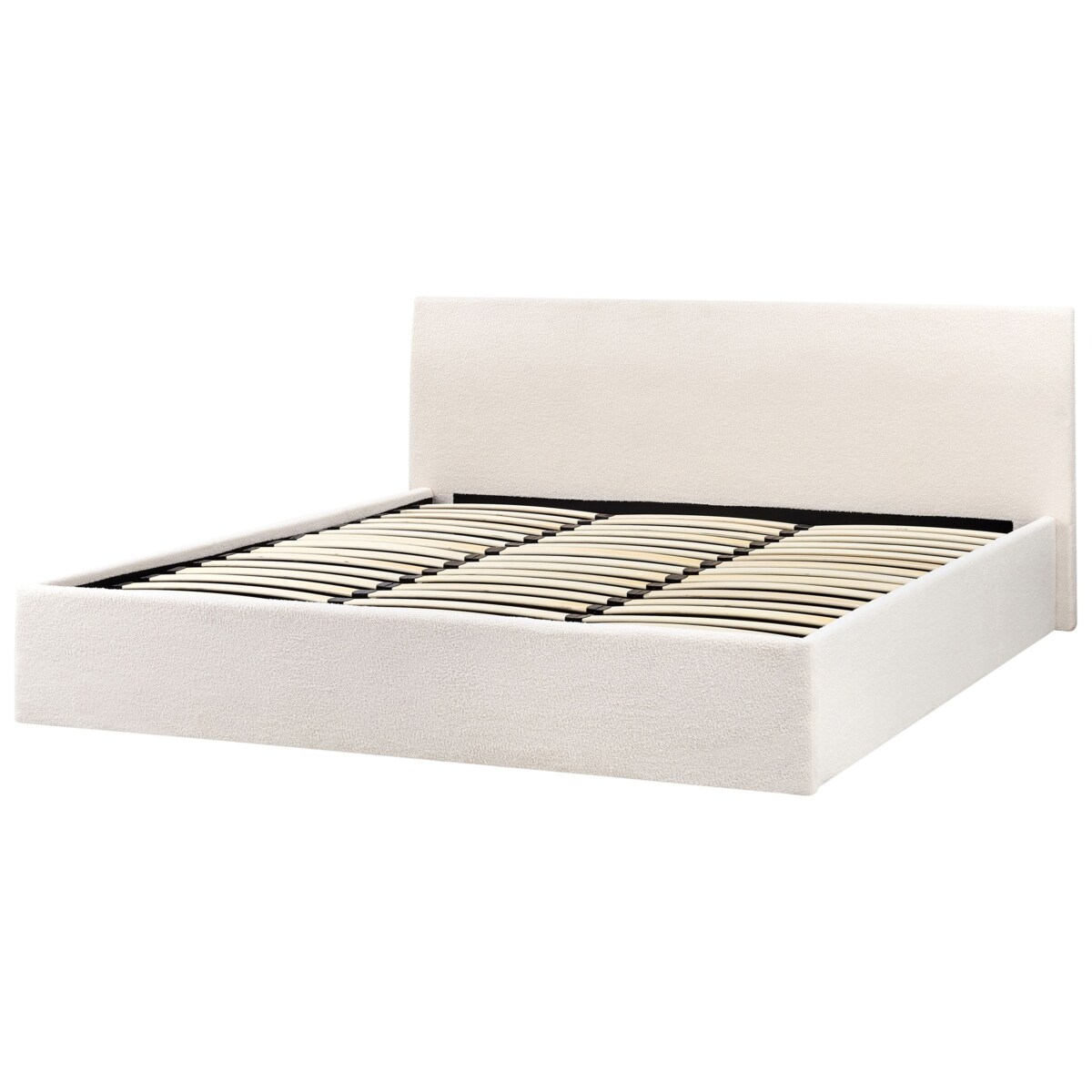 Łóżko z pojemnikiem Boucle ORBEY 180 x 200 cm Złamana biel