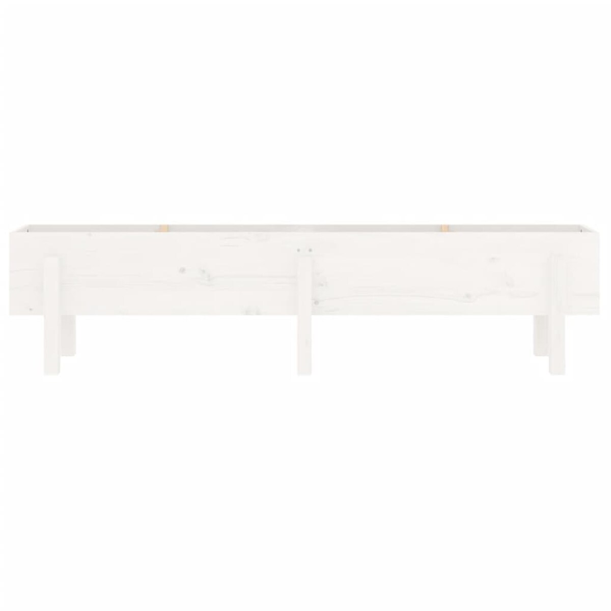 vidaXL Donica ogrodowa na nóżkach, biała, 160x30x38 cm, drewno sosnowe