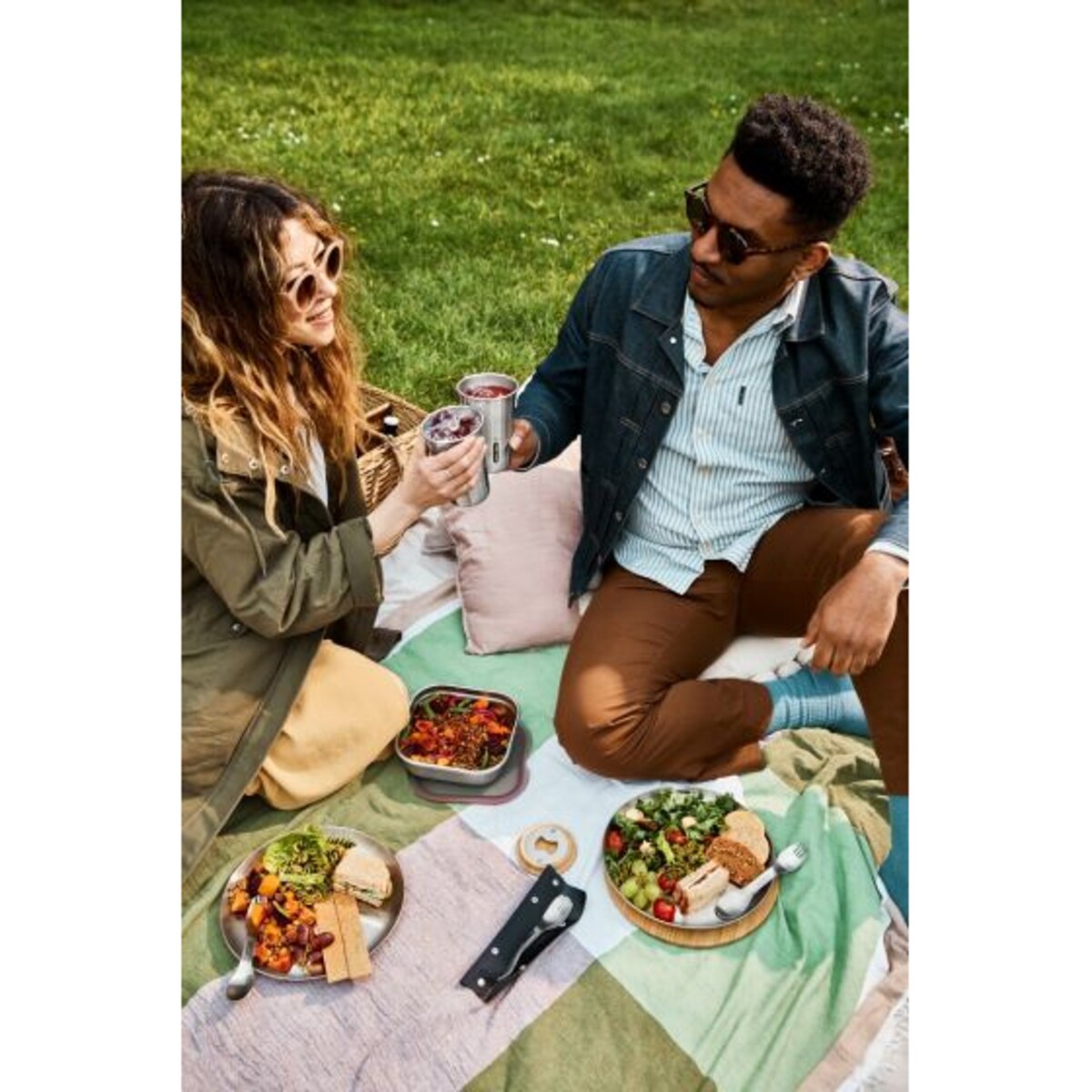 Zestaw 4 stalowych sztućców Black+Blum