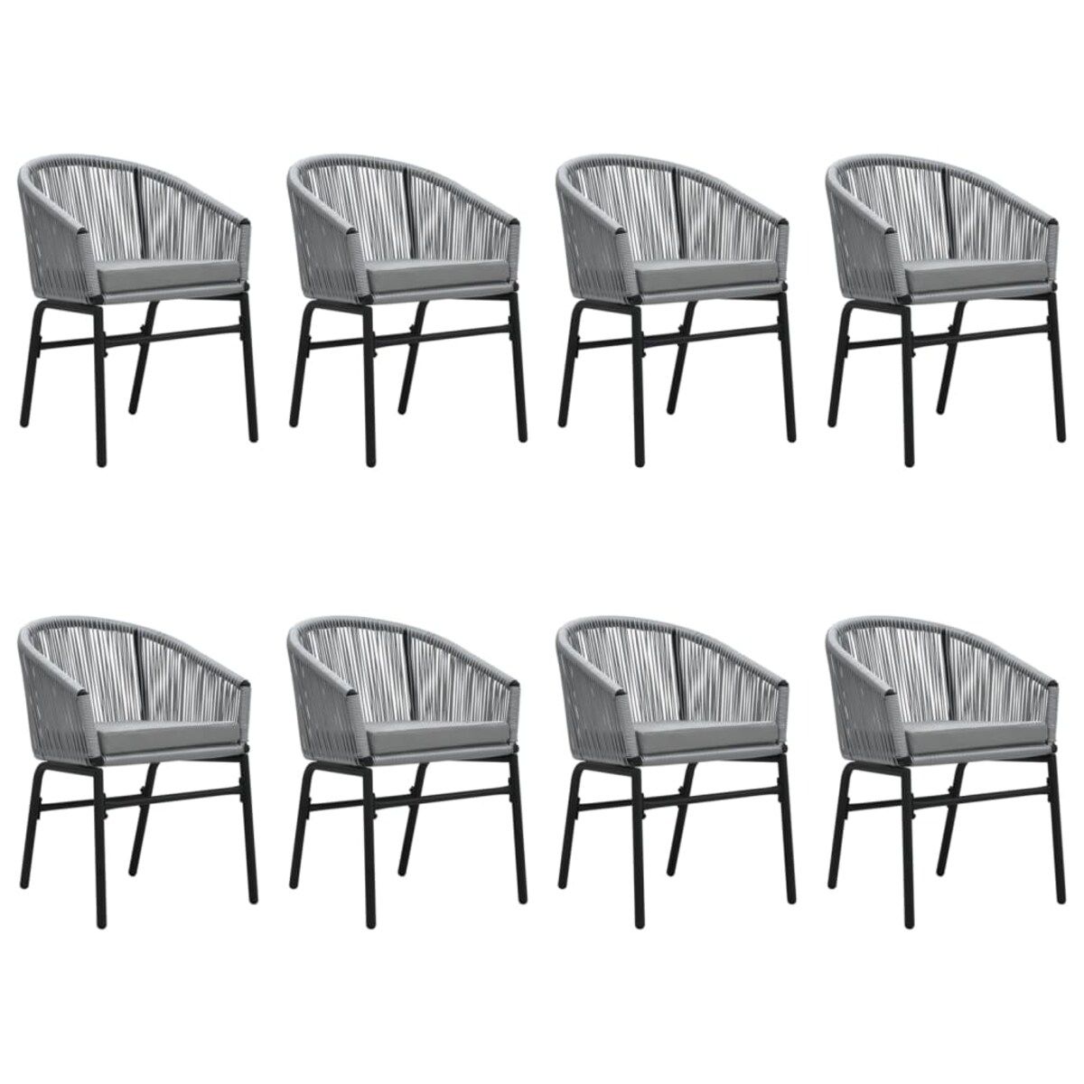 vidaXL 9-częściowy zestaw mebli ogrodowych, szary