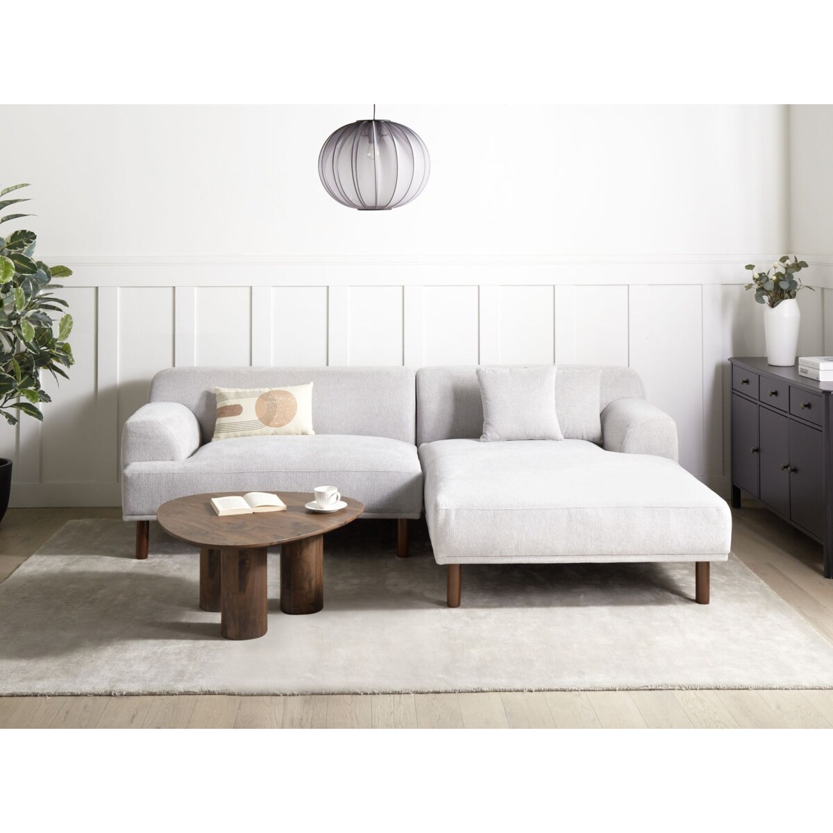 Sofa narożna lewostronna HOLT Jasnoszary Lewostronny