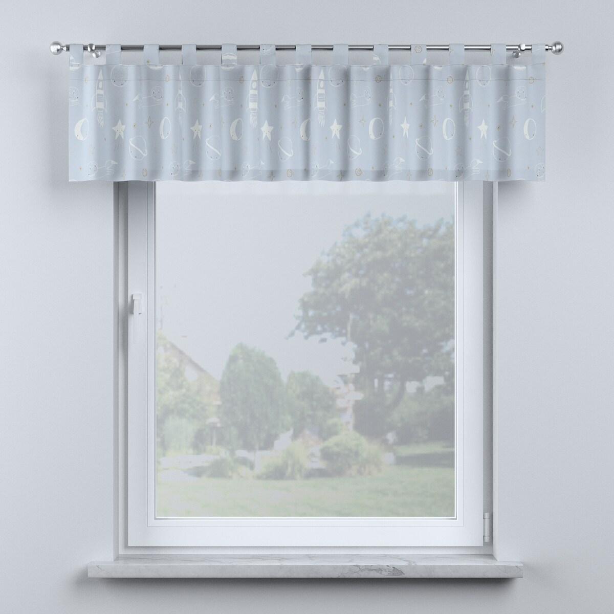 Lambrekin na szelkach 130x40 szary