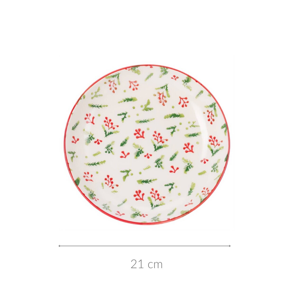 Świąteczny talerz głęboki z kamionki, Ø 21 cm