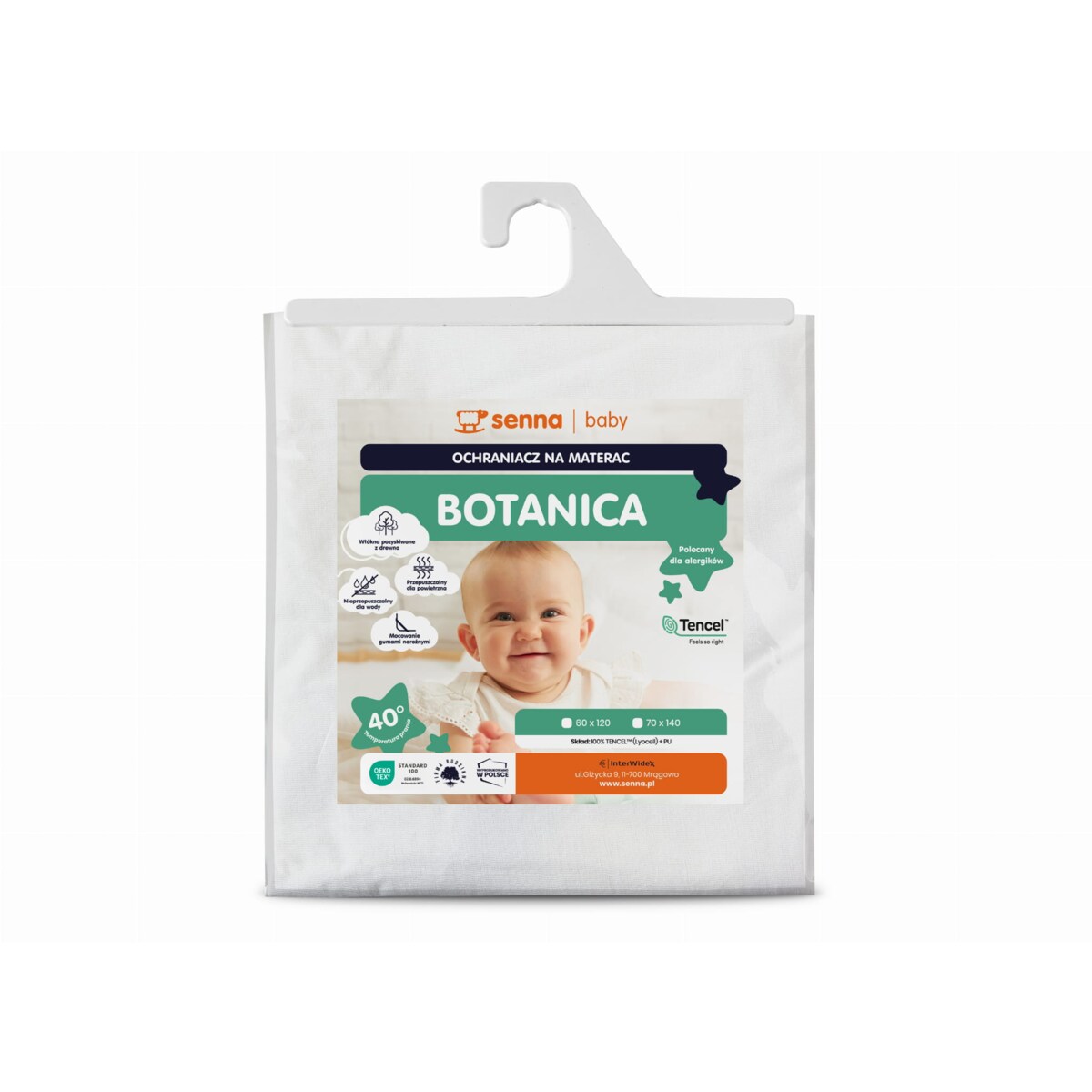 Ochraniacz na materac 70x140 BOTANICA senna baby
