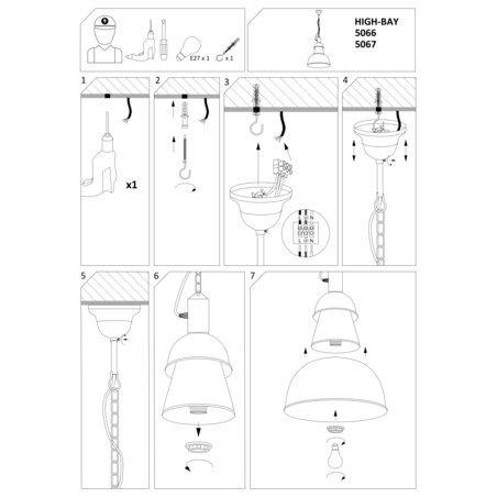 Lampa sufitowa 5067 HIGH-BAY Czarny Nowodvorski