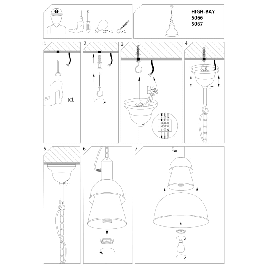 Lampa sufitowa 5067 HIGH-BAY Czarny Nowodvorski