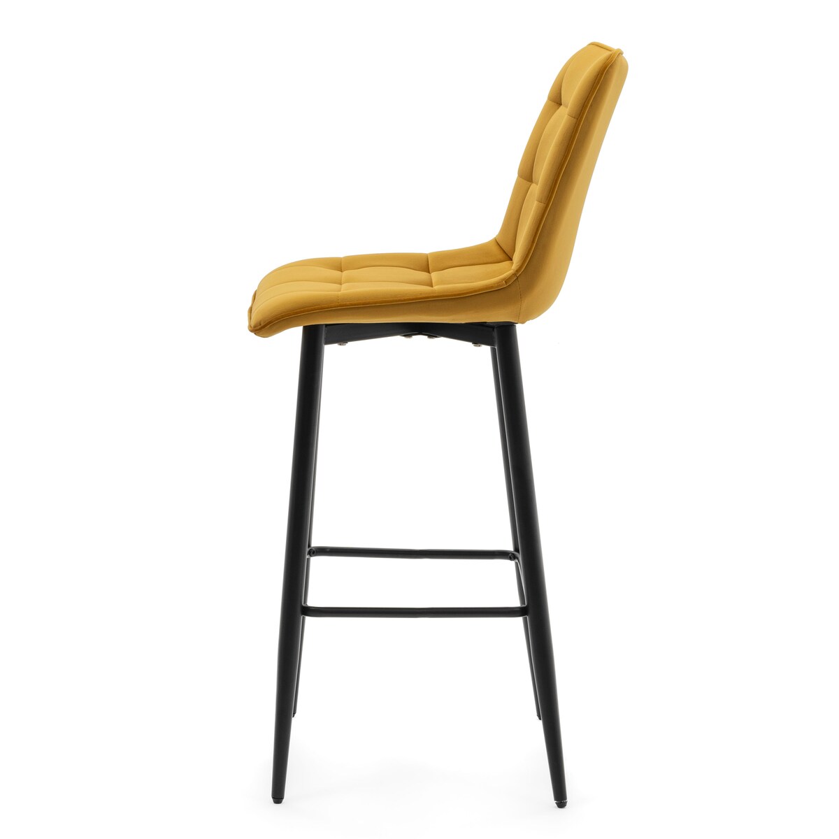 Hoker tapicerowany barowy welurowy CHIC musztardowy do salonu jadalni