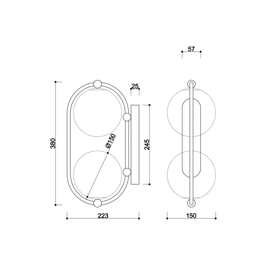 KOBAN E czarna lampa ścienna / kinkiet