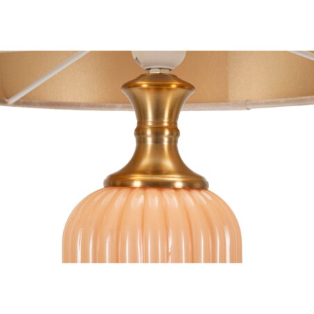 Lampa stołowa Perly - C, kolor perłowy i złoty, szkło i żelazo, 35,5 x 35,5 x 64 cm, 1 x E27, styl glamour, do salonu i sypialni, Mauro Ferretti