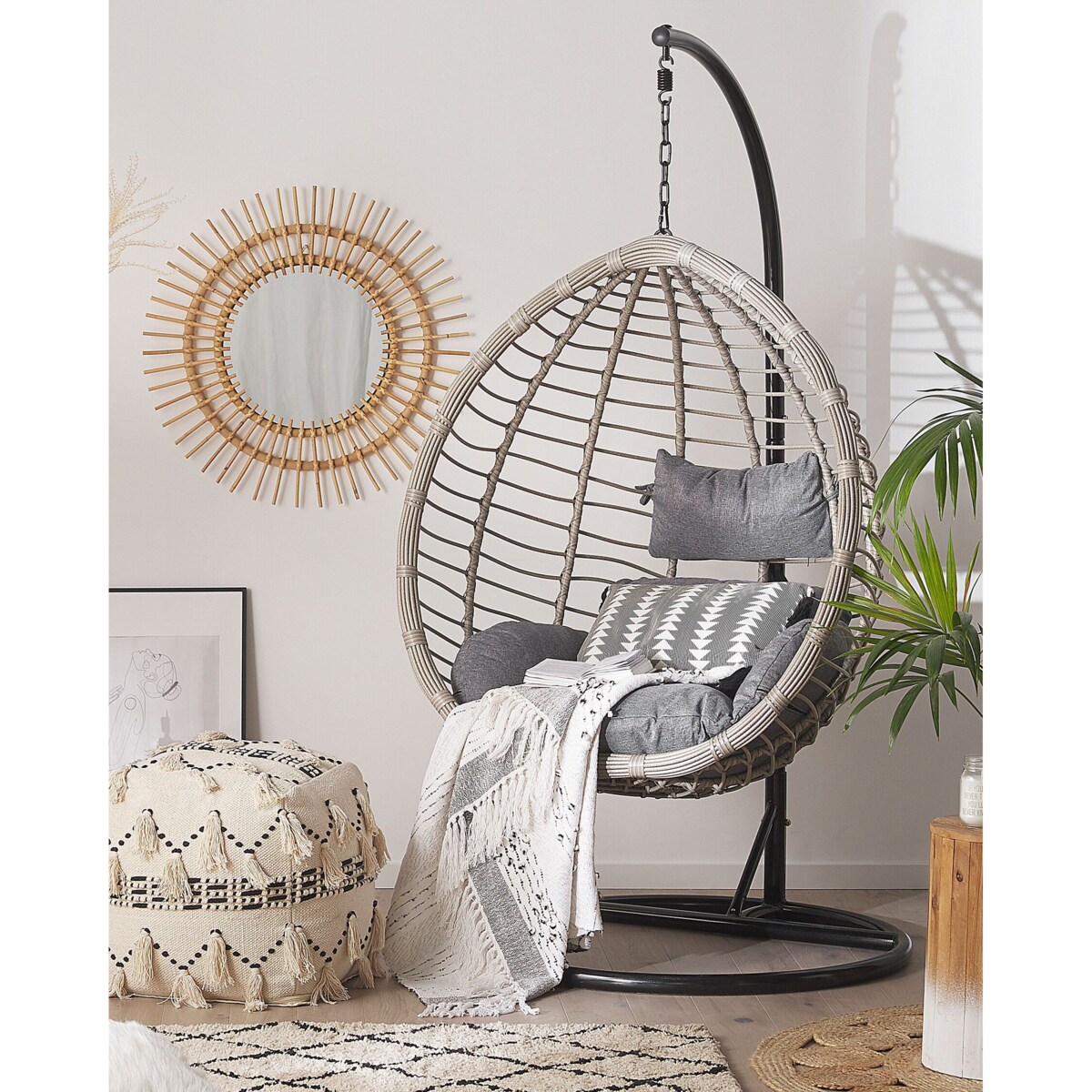 Stojak na fotel wiszący czarny STAN