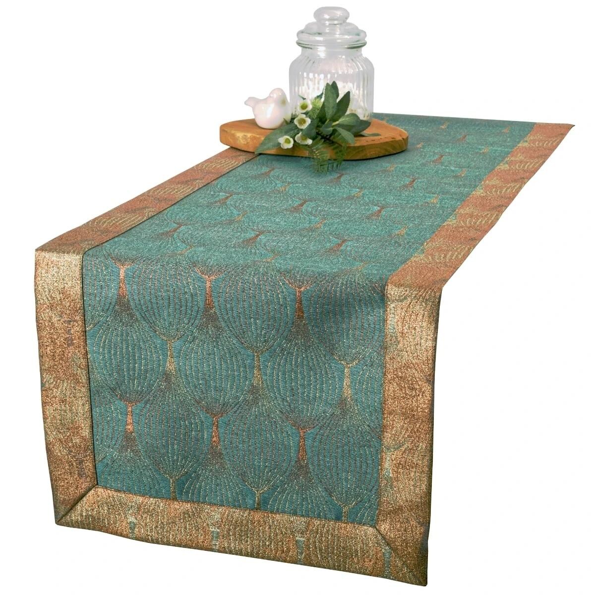 Bieżnik plamoodporny LX-6453-3022 - 40x120 cm - zielony