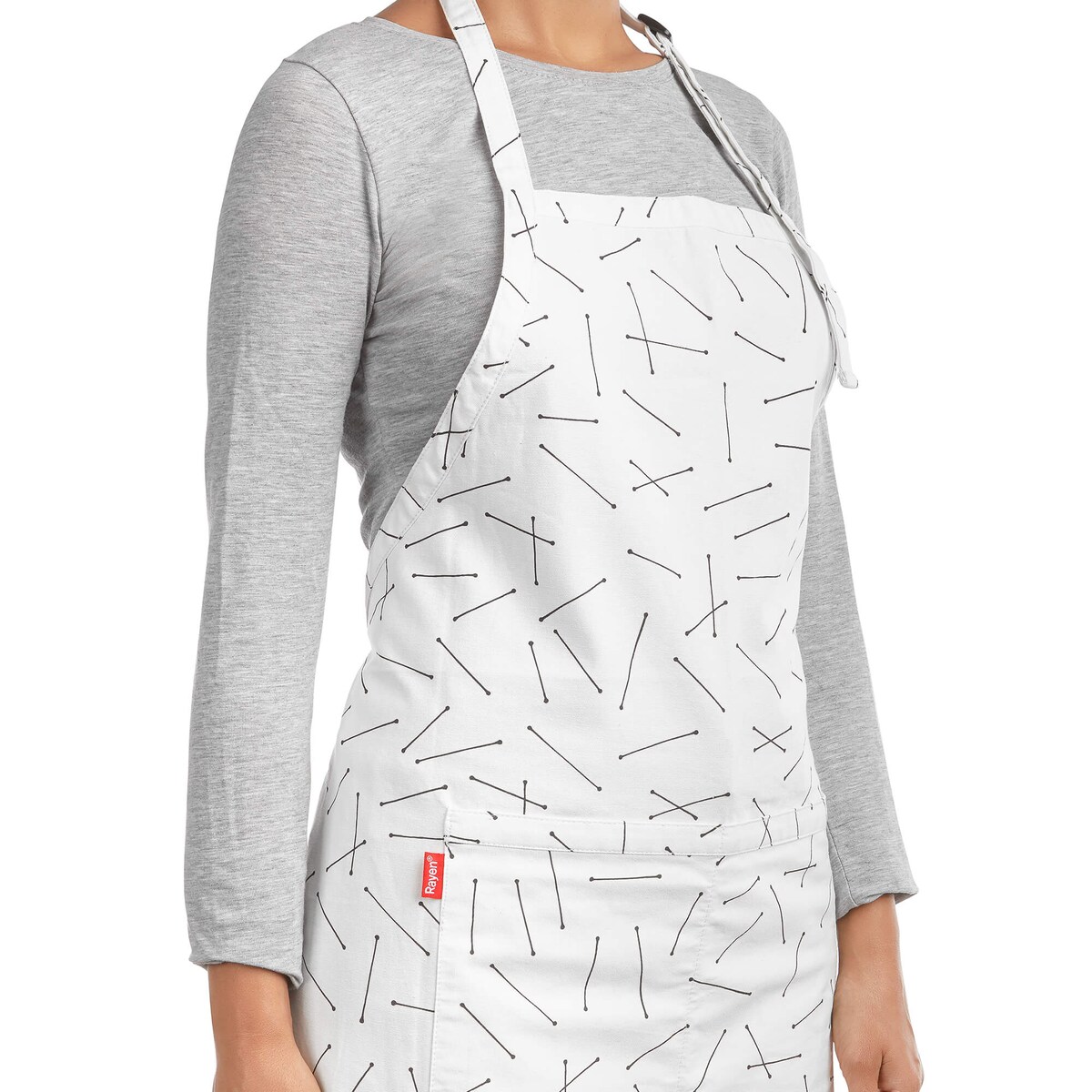 Biały fartuch kuchenny Rayen - 84 x 70 cm