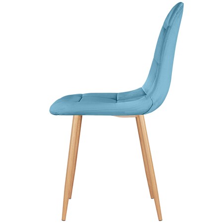 Krzesło tapicerowane turkusowe welurowe pikowane nowoczesne do salonu