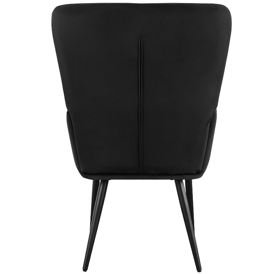 Fotel uszak do salonu wypoczynkowy welurowy tapicerowany czarny